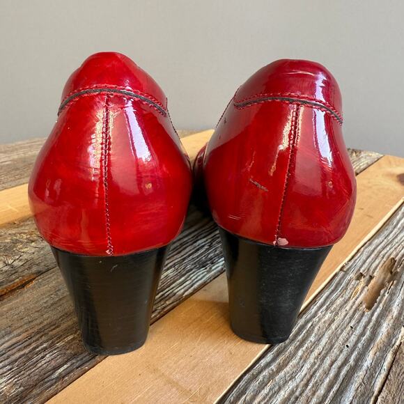 Ecco red patent leather button toe pumps - Christmas - round toe - heels - 40 - Picture 4 of 8